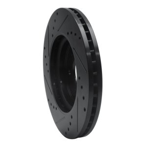 Acura RDX Brake Rotor (1) - Front Right - R1 Concepts - Drilled & Slotted - Black - `07-`16